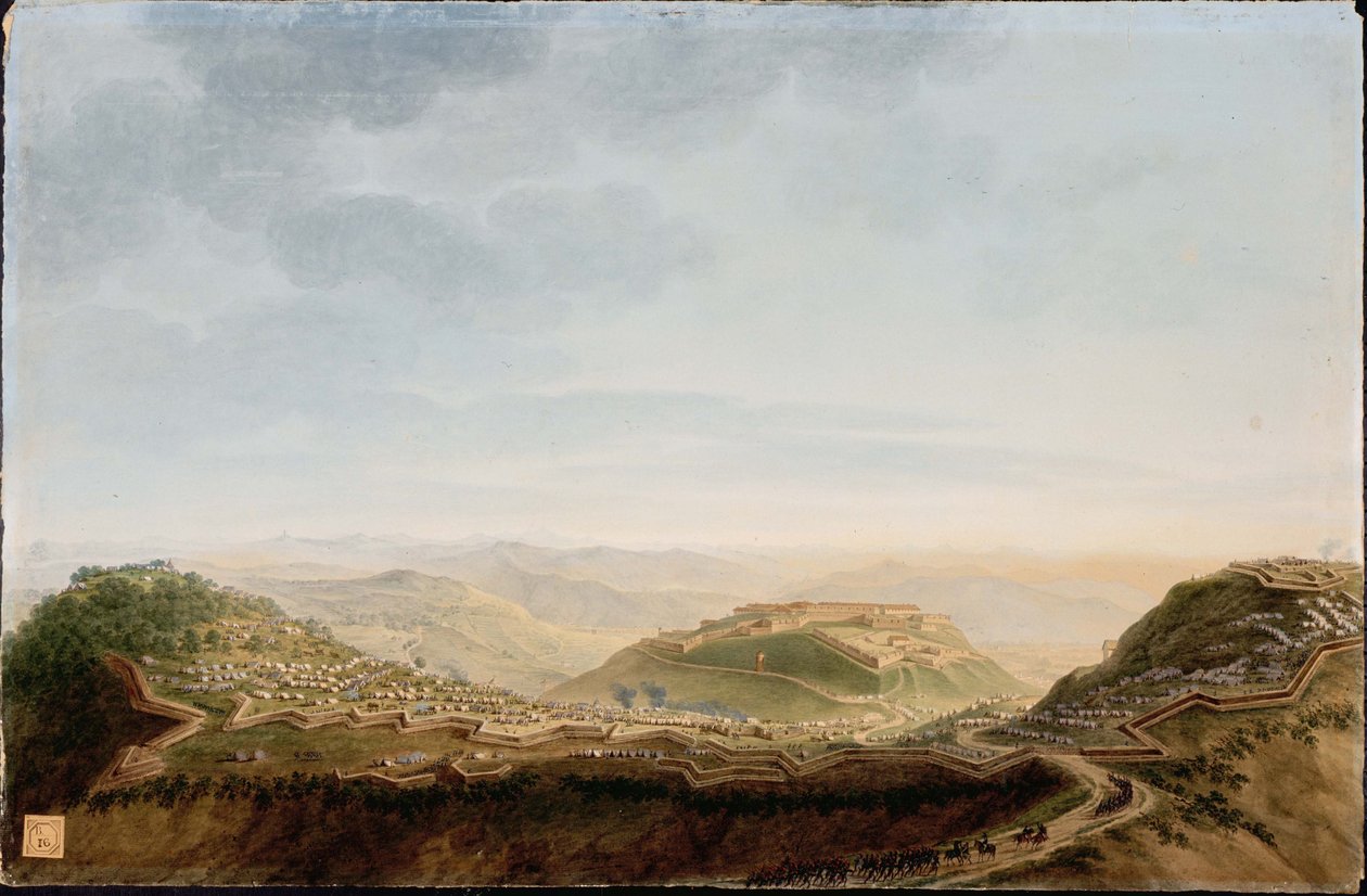 Fort de la Ceva den 16 april 1796 av Giuseppe Pietro Bagetti