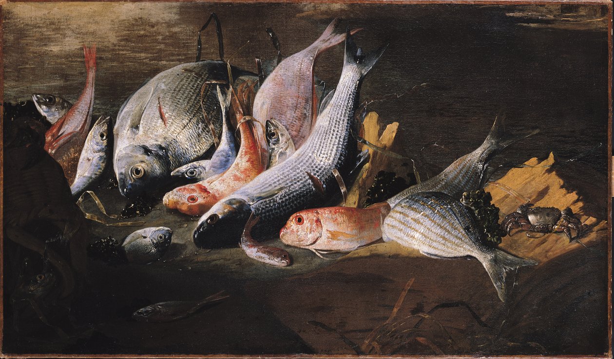 Fisk och krabba av Giuseppe Recco