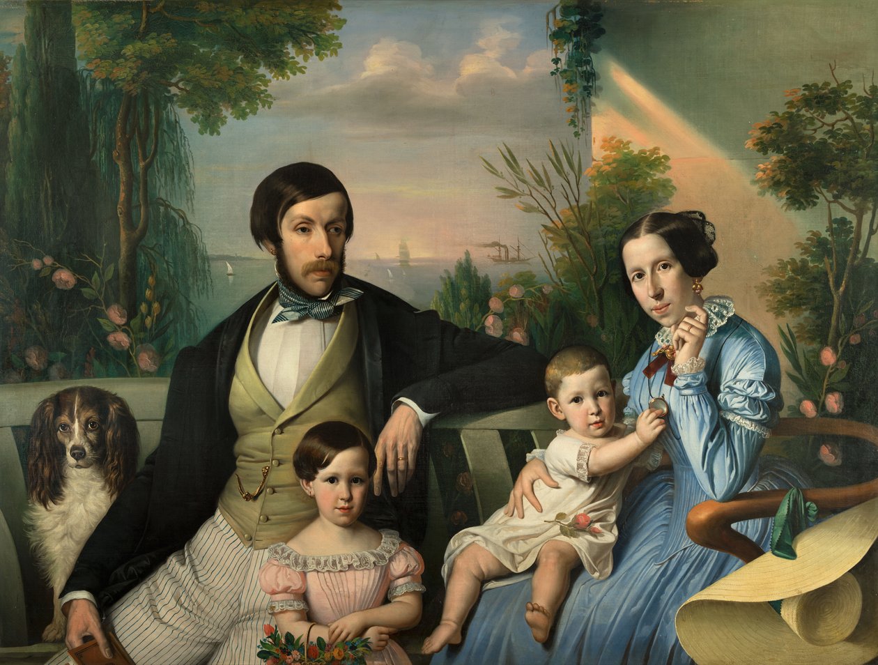 Pietro Stanislao Parisi with family av Giuseppe Tominz