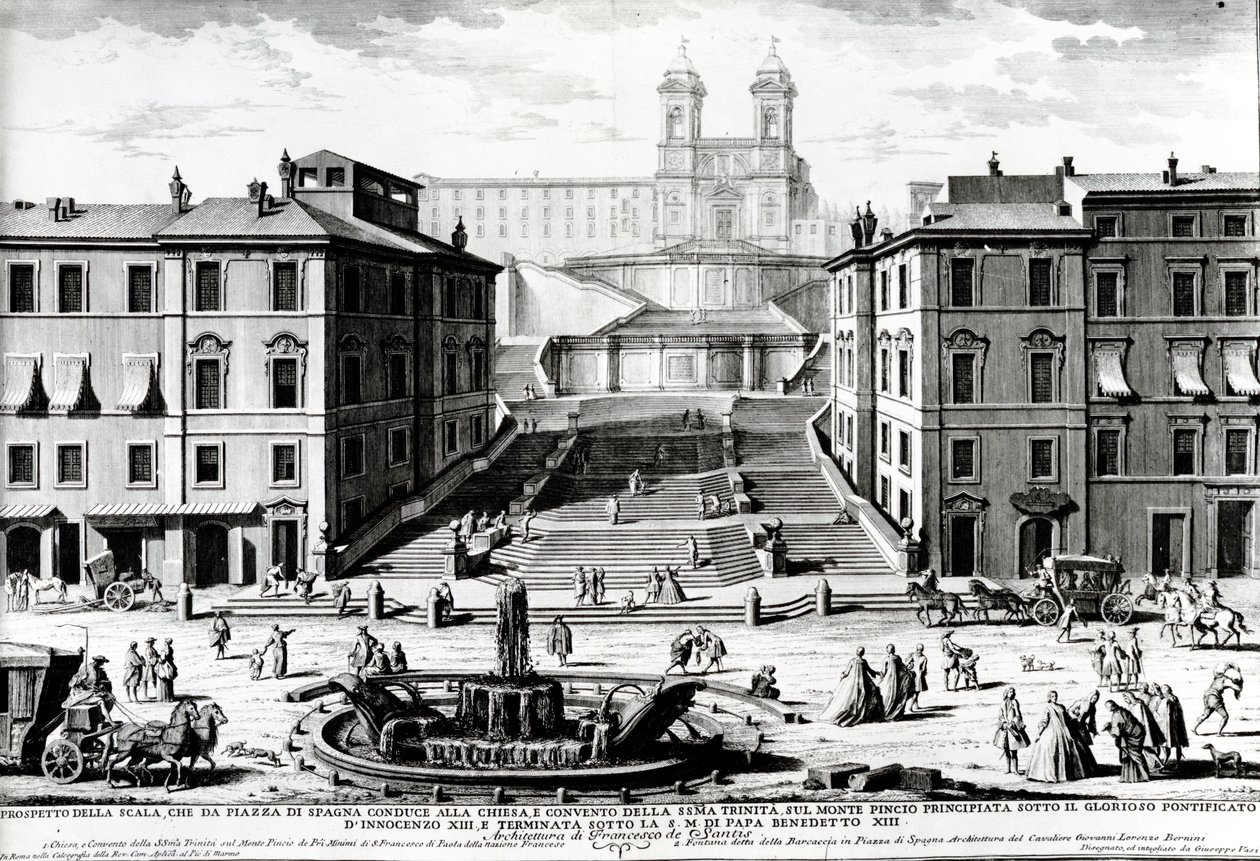 Spanska trappan, ca 1740 av Giuseppe Vasi