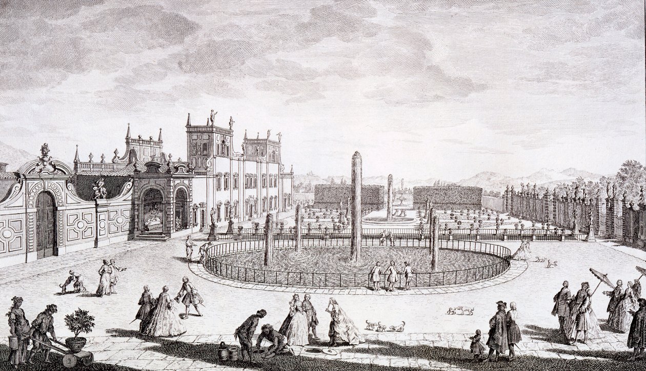 Utsikt över Villa di Sesto, från "Views of Toscany" av Giuseppe Bouchard, publicerad 1744-57 av Giuseppe Zocchi