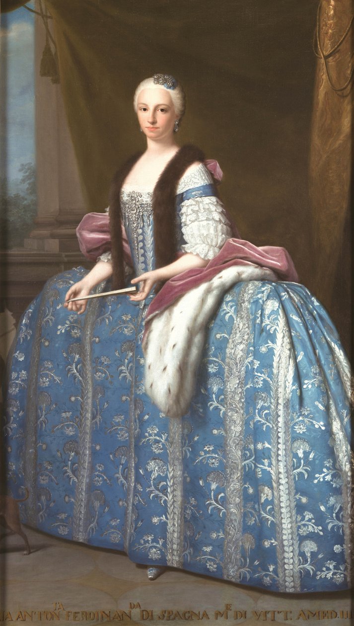 Porträtt av Maria Antonia Ferdinanda av Spanien, drottning av Sardinien, hustru till Victor Amadeus III. av Giuseppe o Nicola Duprà