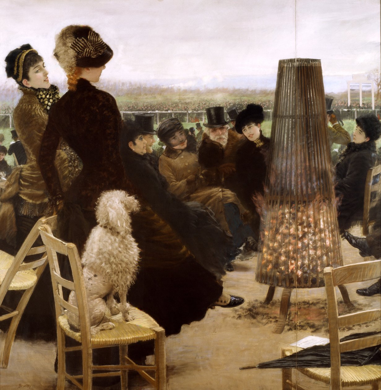 Racecourse vid Bois de Boulogne (pastellfärgad på papper) av Giuseppe de Nittis