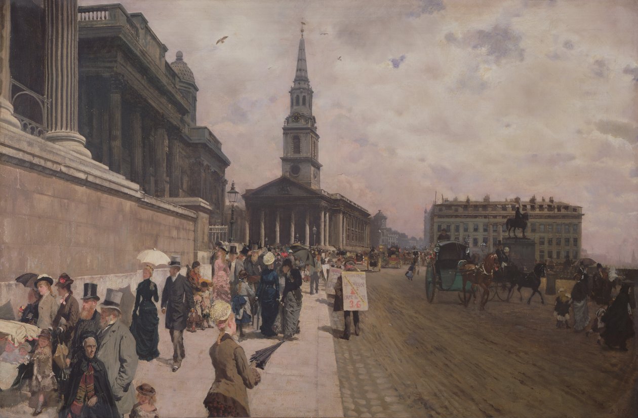 National Gallery, London swed av Giuseppe de Nittis