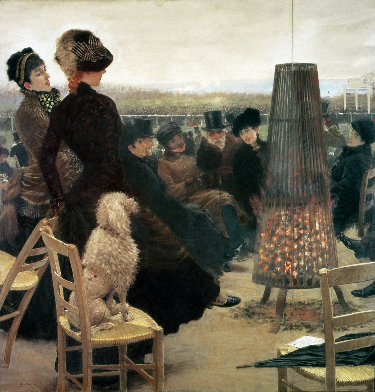 Tävlingarna i Auteuil, del av en triptyk av Giuseppe de Nittis