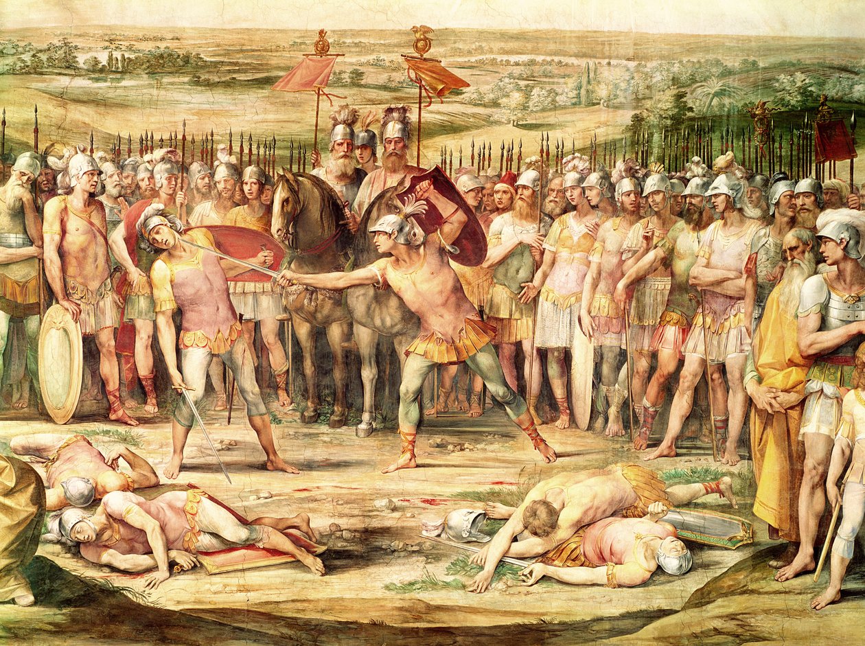 Slaget mellan Horatii och Curiatii (fresk) av Giuseppe Cesari