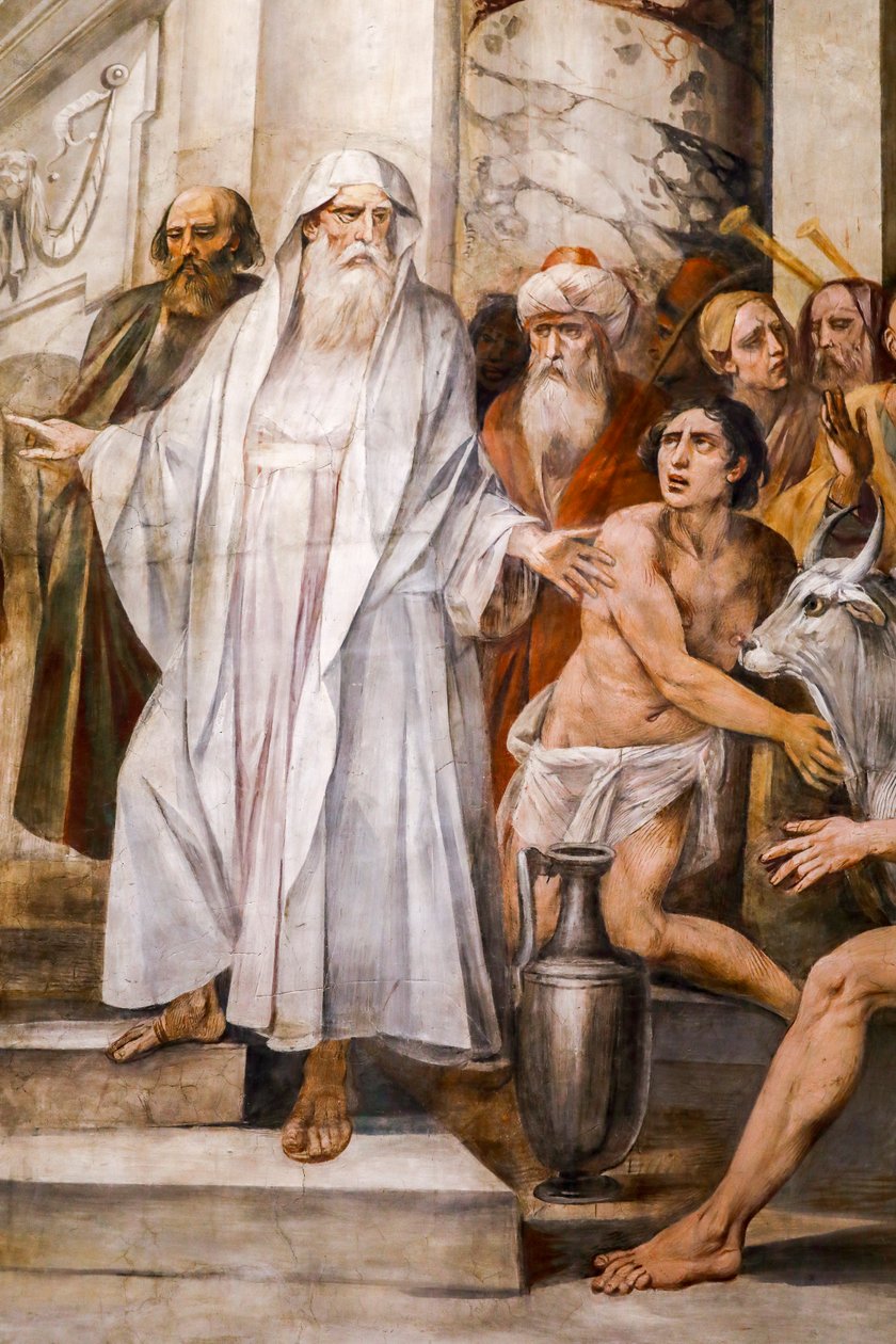 Numa Pompilius instiftar vestalernas kult (detalj) av Giuseppe Cesari
