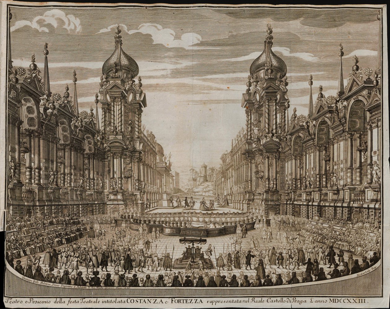 Opera Konstanz och fästning i Pragborgen den 28 augusti av Giuseppe Bibiena