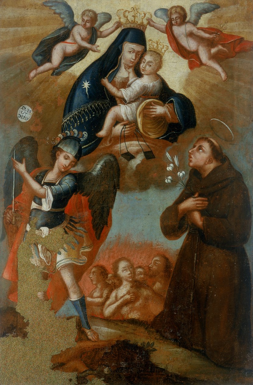 Madonna av Konstantinopel och helgon av Giuseppe (attr.to) Grimaldi