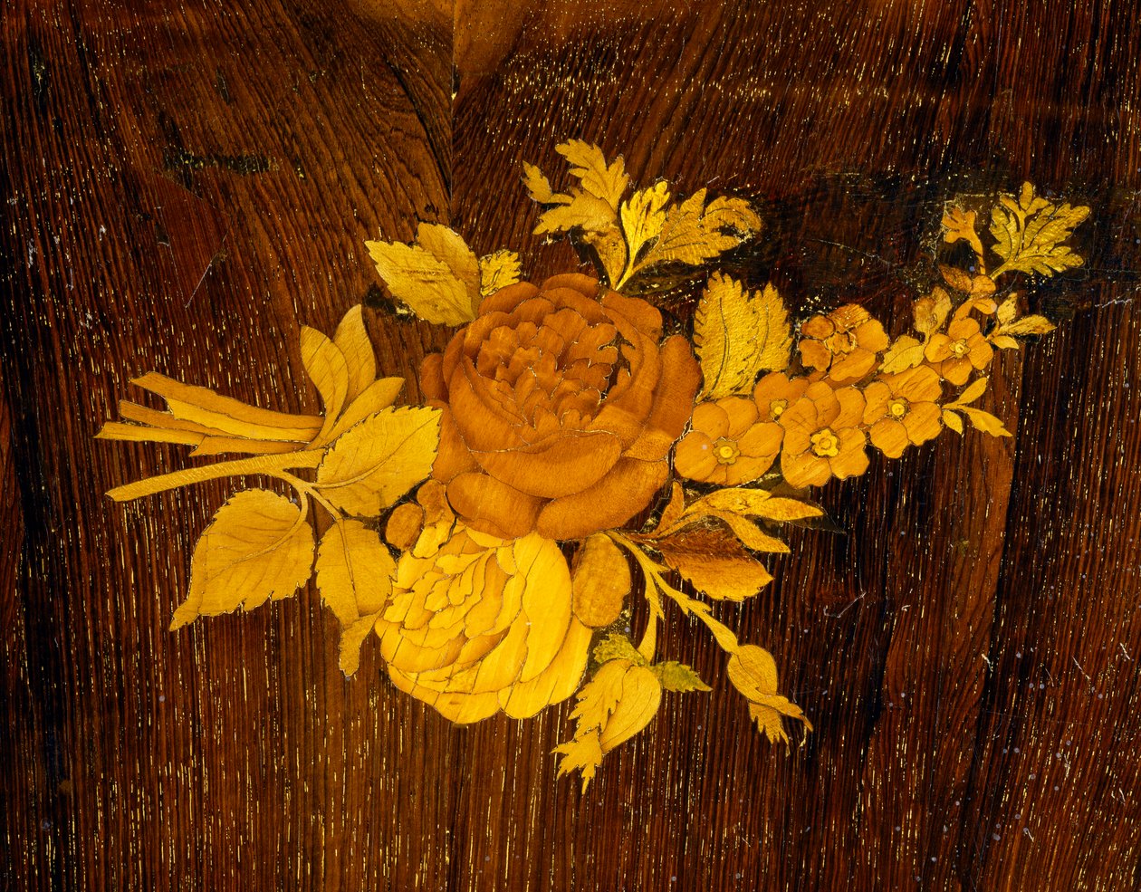 Bukett blommor, detalj av inlägg från bord av Giuseppe Maggiolini skola. Italien, sent 1700-tal av Giuseppe (school of) Maggiolini