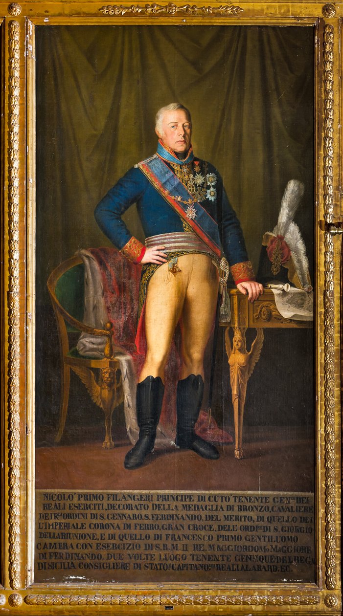 Porträtt av Niccolo Filangeri, kungarikets generallöjtnant (olja på duk) av Giuseppe (school of) Patania