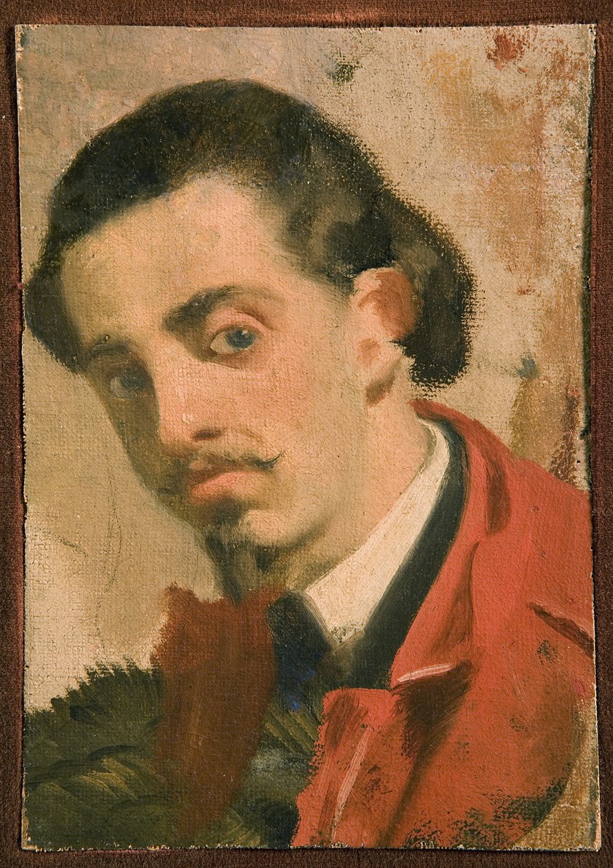 Porträtt av en man, del av en triptyk, 1860-68 av Giuseppe Abbati