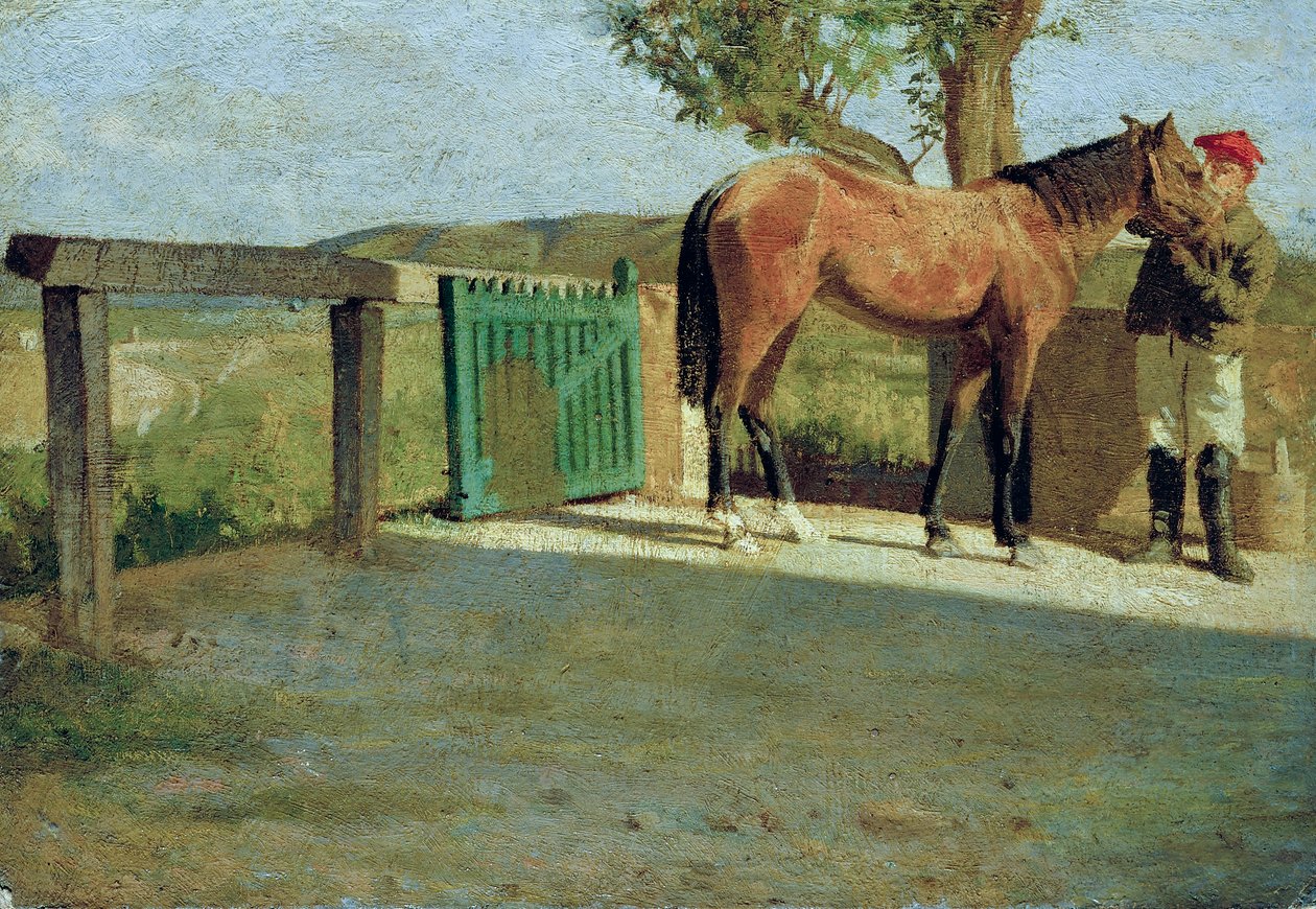 Den lilla hästen, ca 1867 (olja på kartong) av Giuseppe Abbati