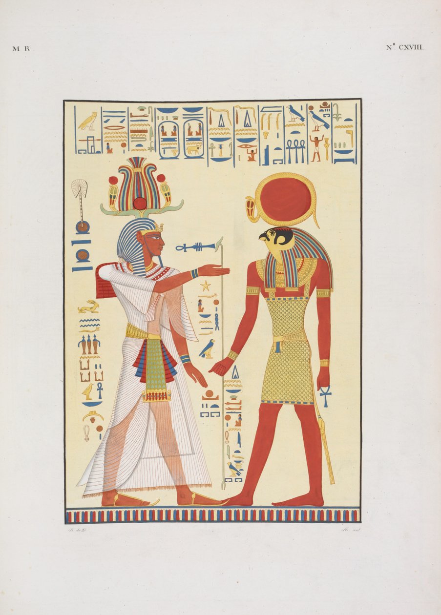 Menphtah II, efterträdare till Ramses II, illustration från "The Monuments of Egypt and Nubia...", av Ippolito Rosellini av Giuseppe Angelelli