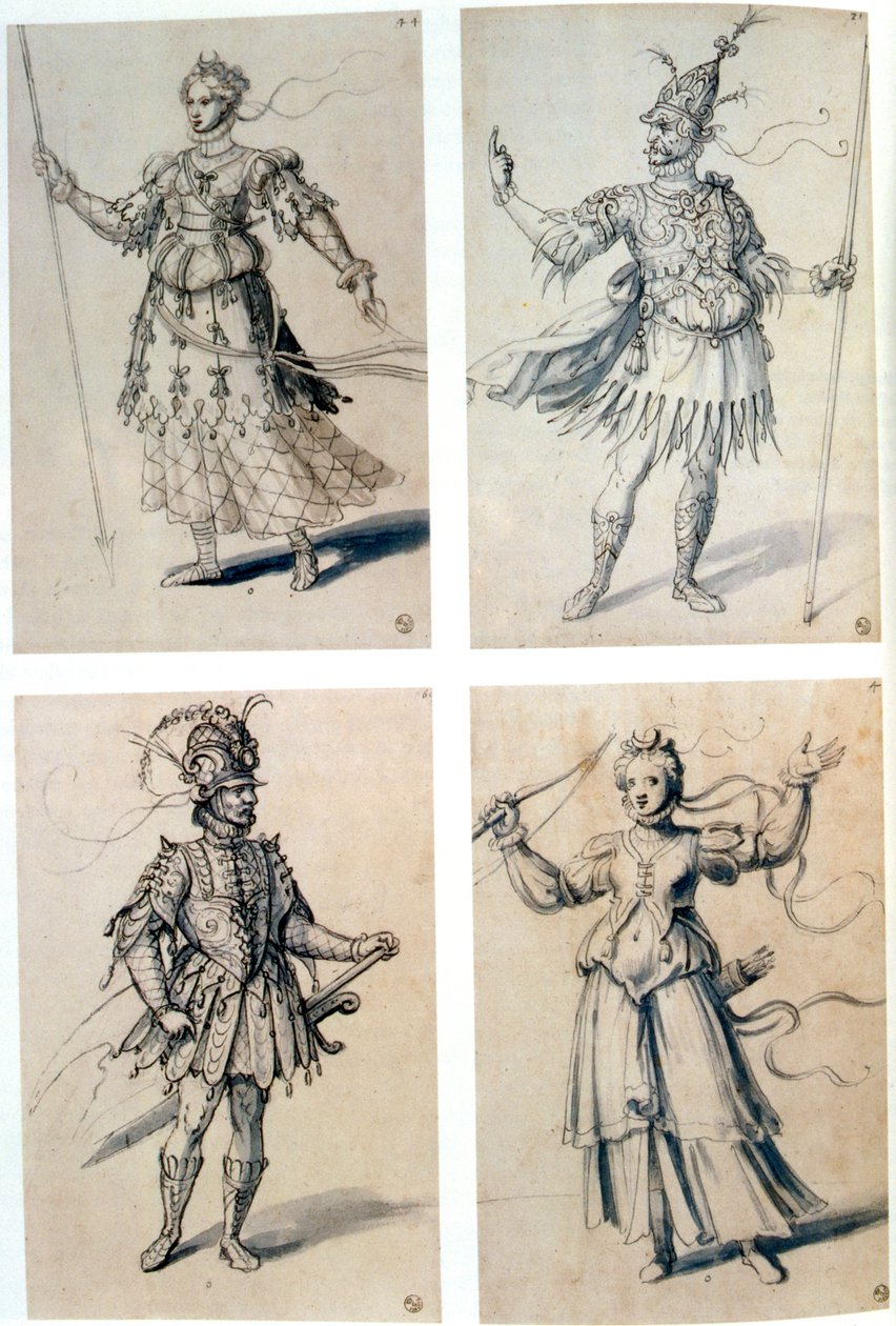 Kostymdesigner för klassiska gudar, 1500-talet av Giuseppe Arcimboldi
