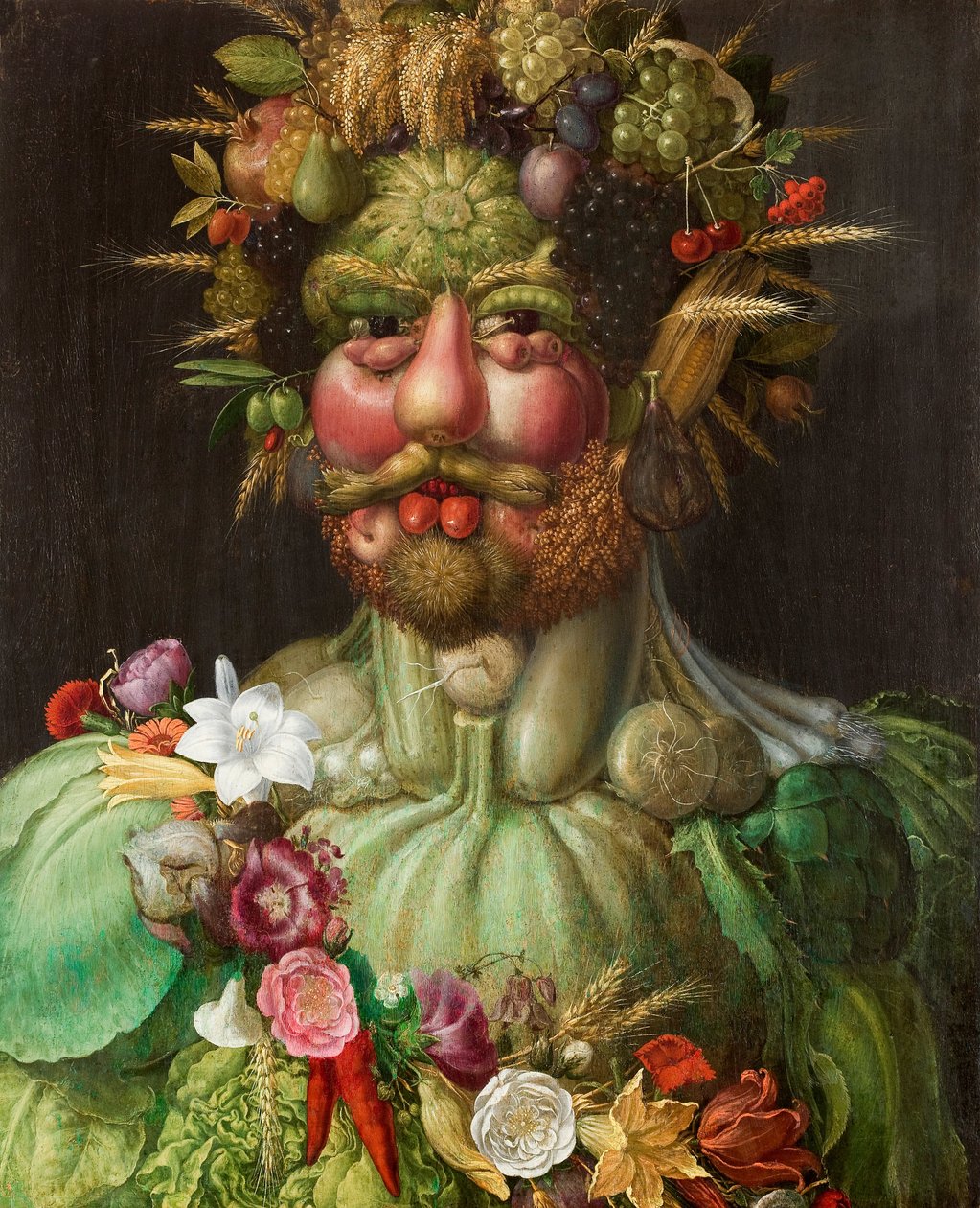 Italienska: Kejsar Rudolf II som Vertumnus.  Rudolf II av Habsburg som Vertumnus av Giuseppe Arcimboldo