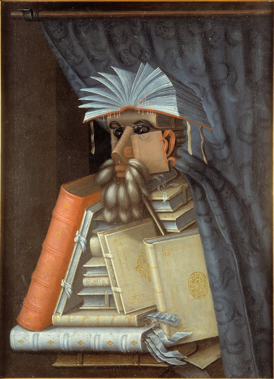Porträtt av en bibliotekarie, ca 1566 (olja på duk). av Giuseppe Arcimboldo