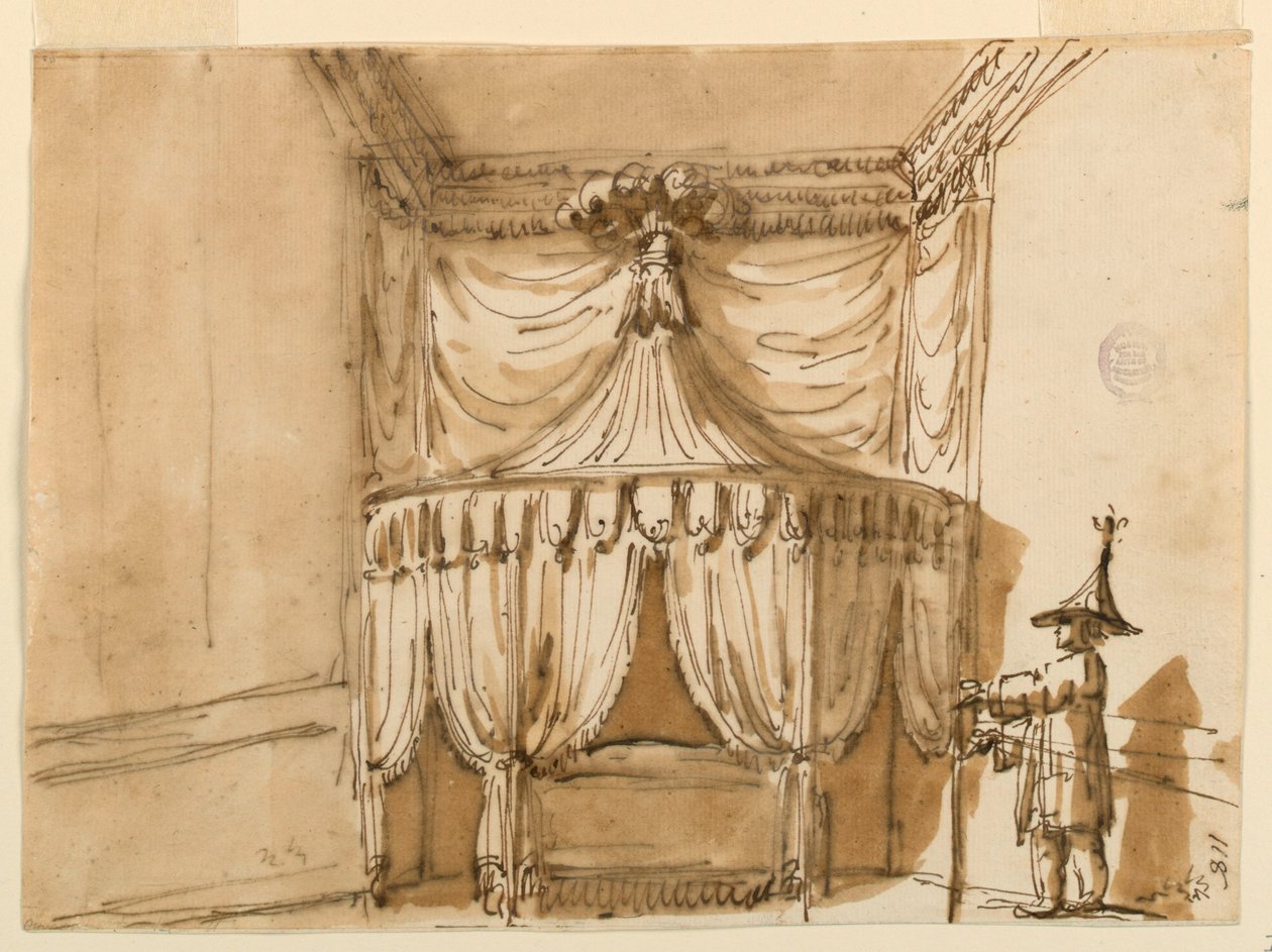 Sängalkov med figur av Giuseppe Barberi