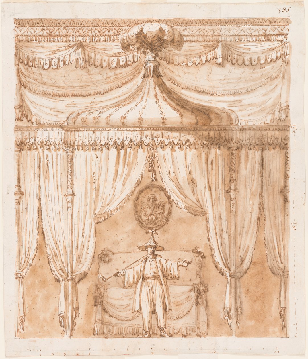 Sovrumsalkov med figur av Giuseppe Barberi