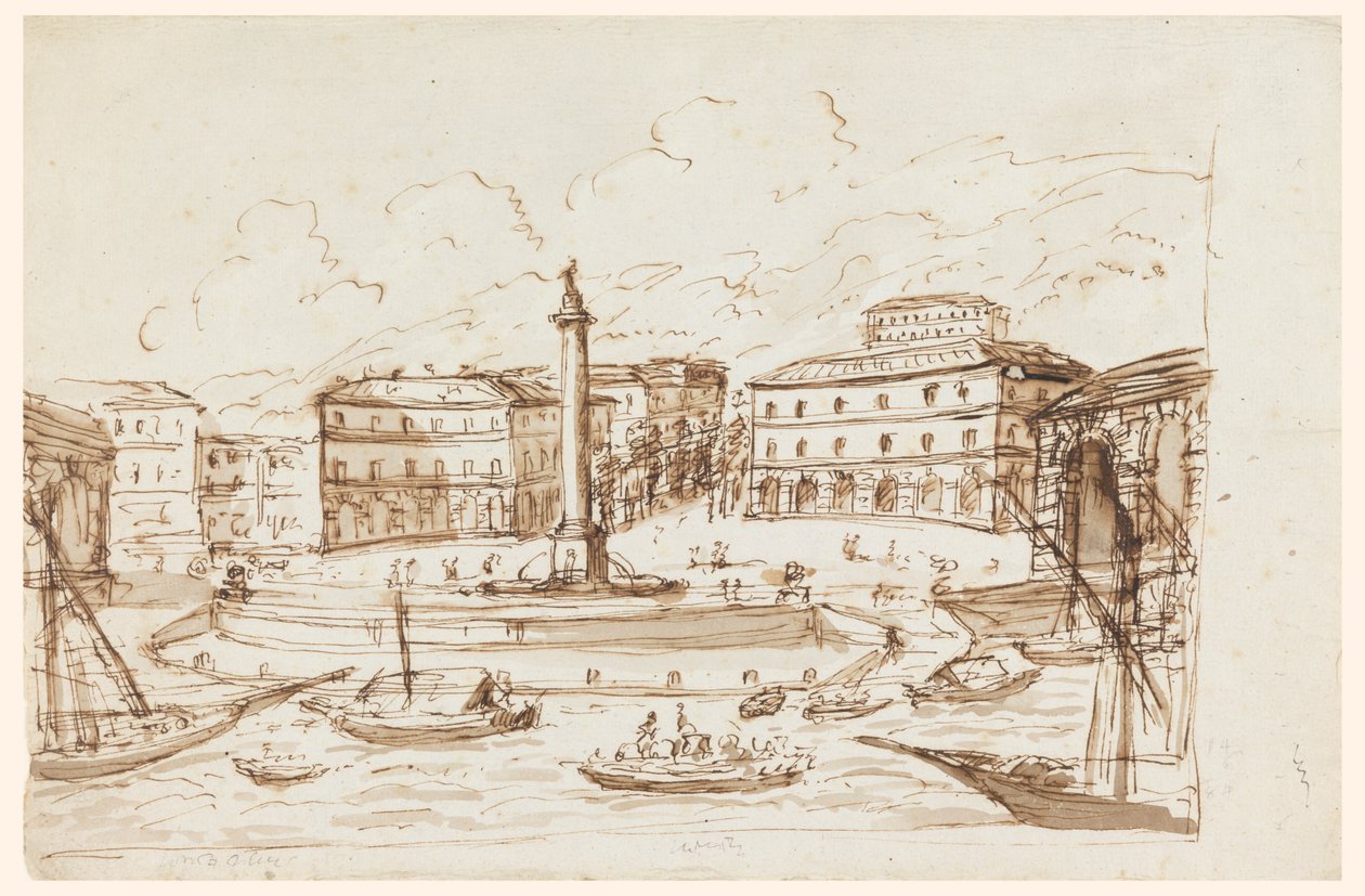 Hamnen i Ajaccio, Korsika av Giuseppe Barberi