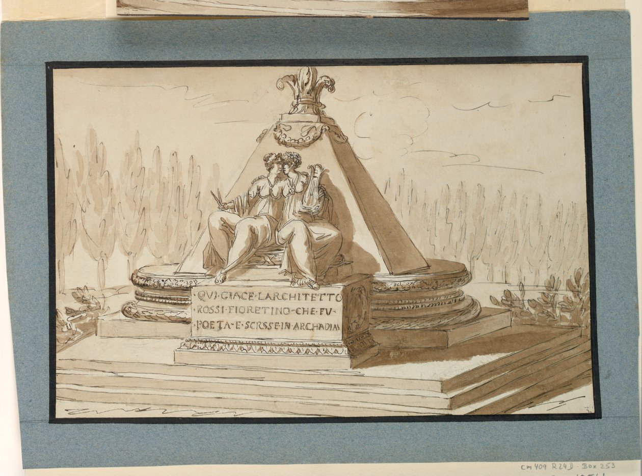 Gravmonument för arkitekten Filipp del Rosso av Giuseppe Barberi