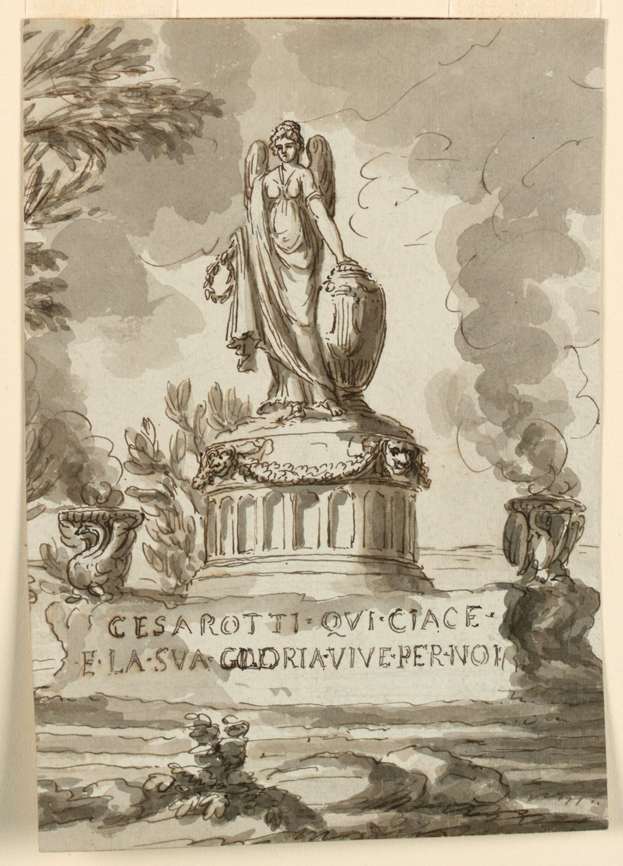 Gravmonument för Melchiore Cesarotti, professor i Padua av Giuseppe Barberi