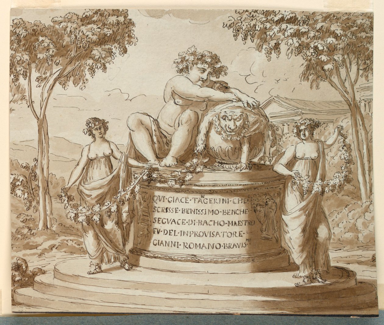Gravmonument för poeten Tagerini av Giuseppe Barberi
