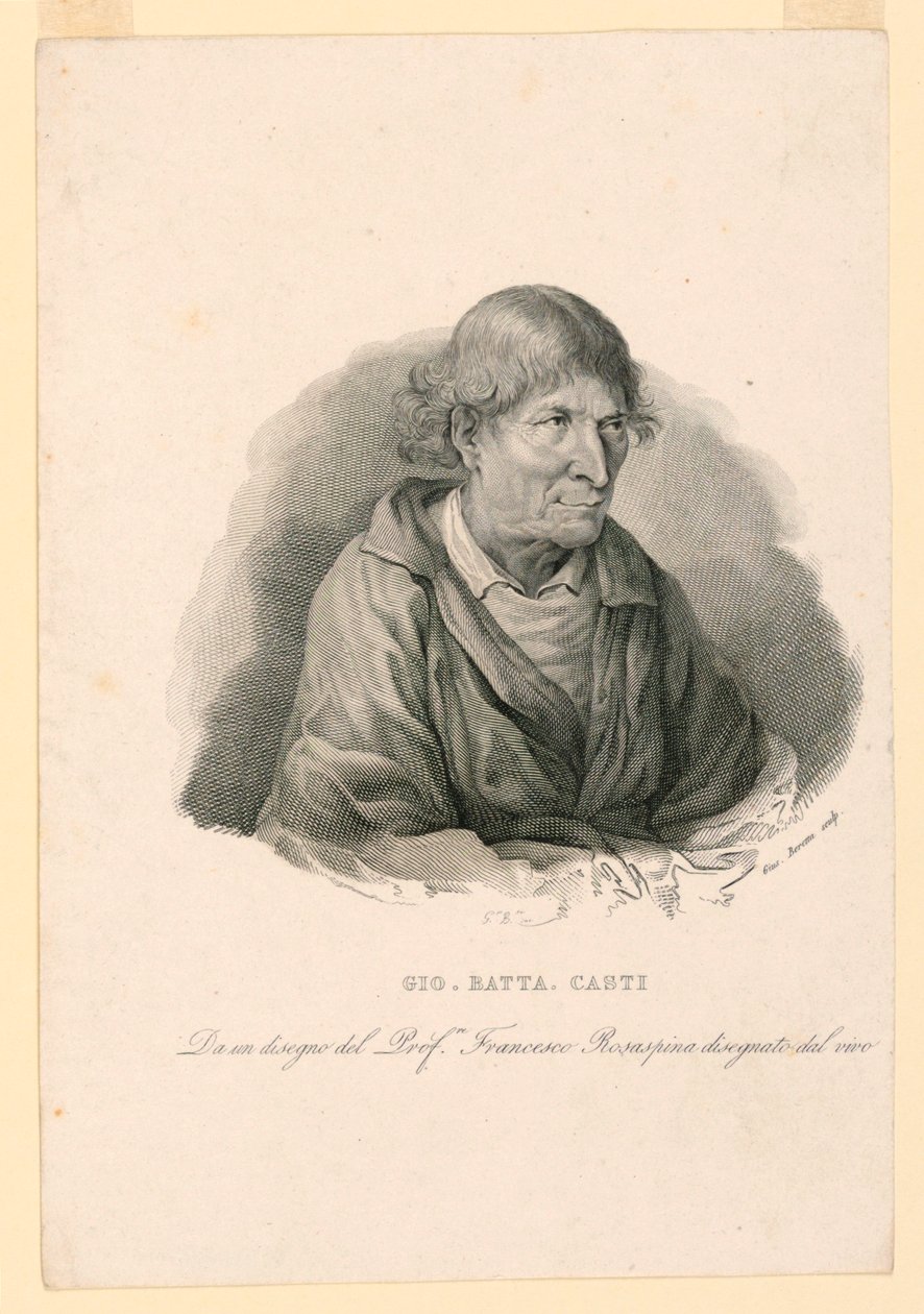 Porträtt av Giovanni Battista Casti (1721-1803) av Giuseppe Beretta