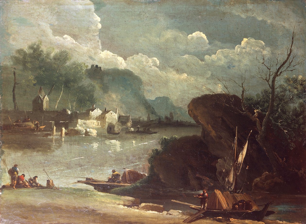 Fantastiskt landskap, av Giuseppe Bernardino Bison (1762-1844). av Giuseppe Bernardino Bison