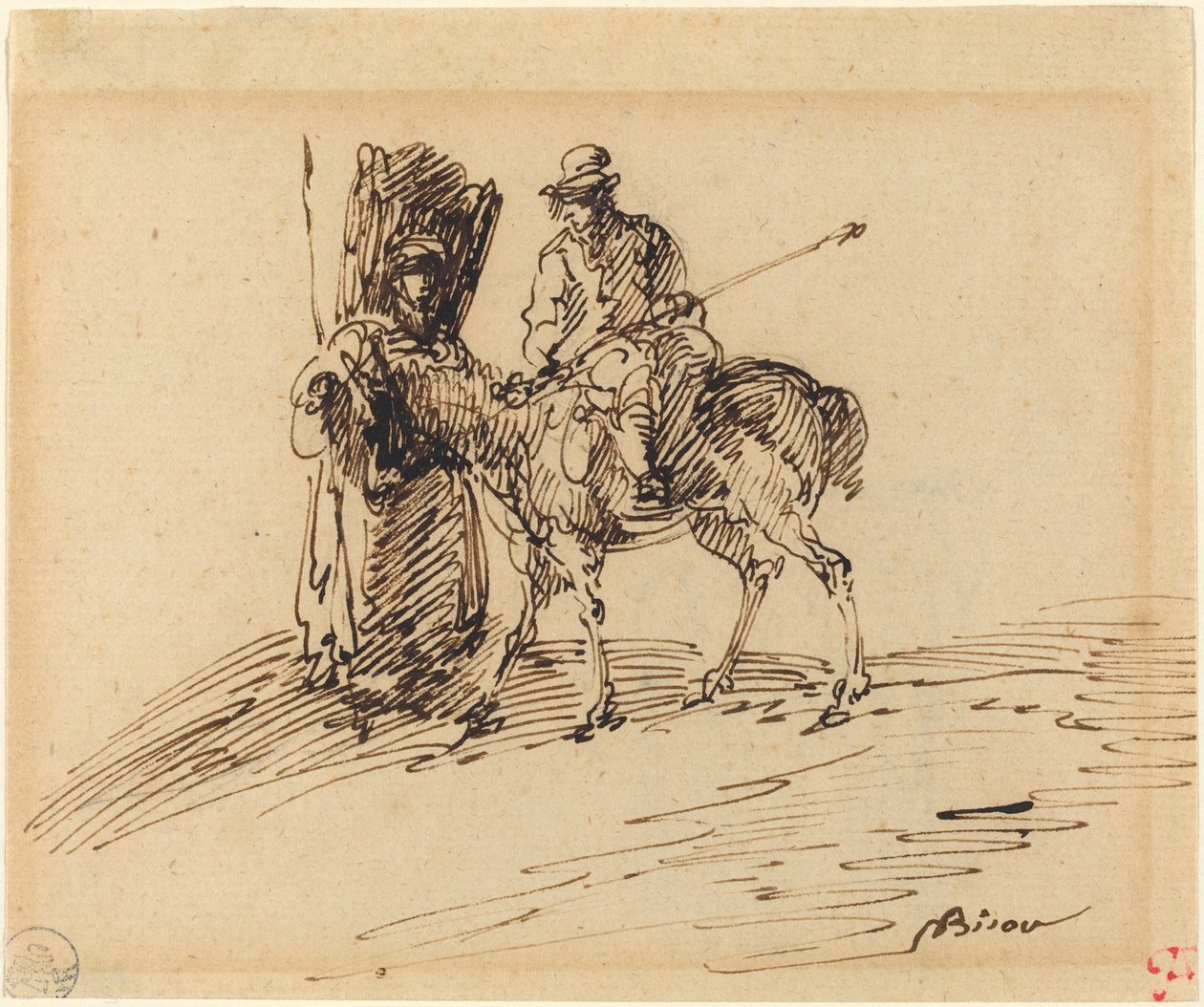 Ryttare med bonde av Giuseppe Bernardino Bison