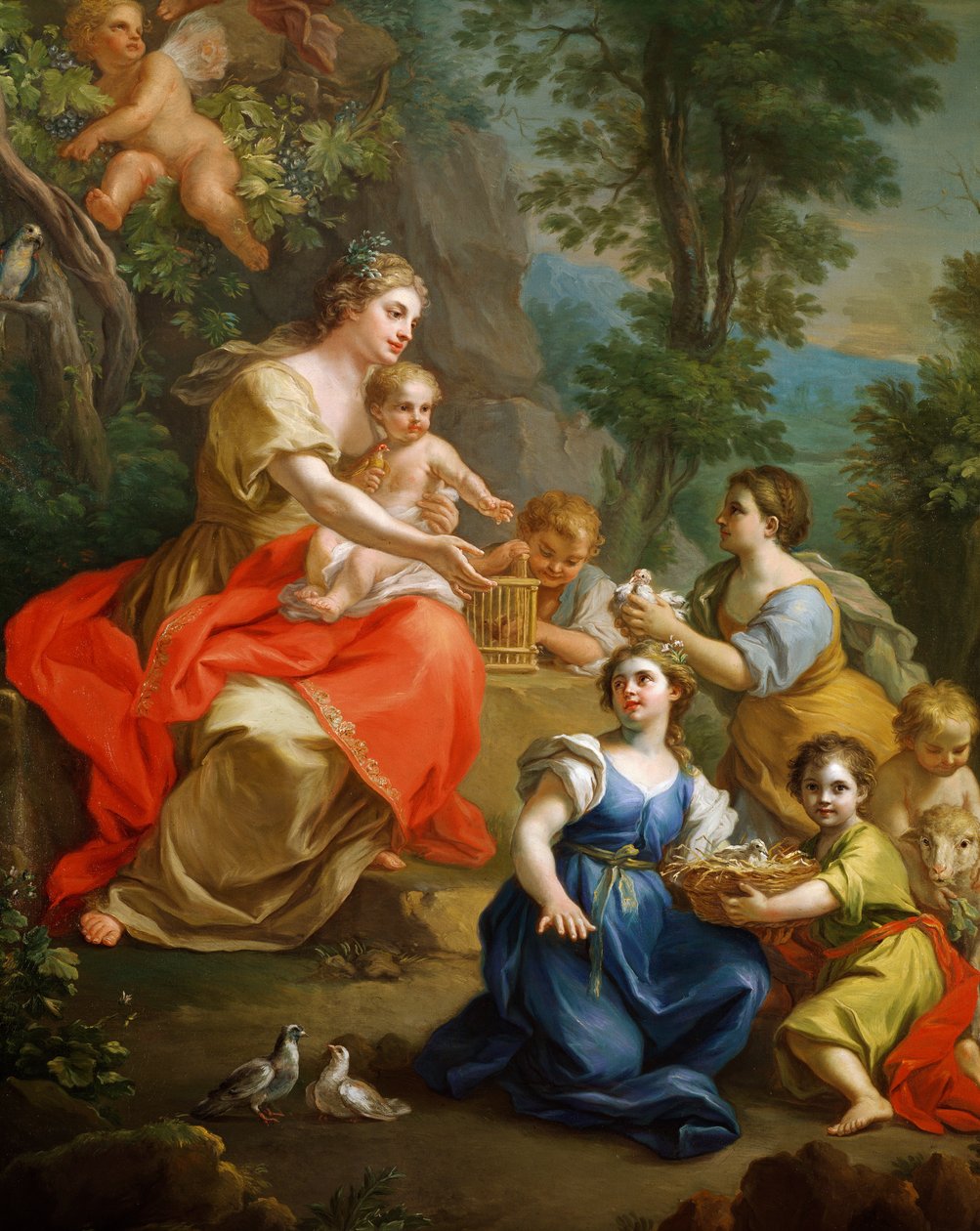 Allegory of Innocence, na Giuseppe Bonito (1707-1789), Kina av Giuseppe Bonito