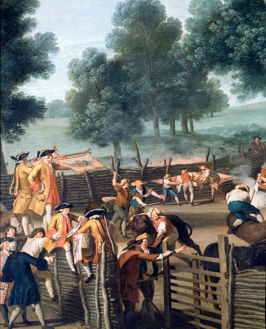 Boskapsmärkning nära Rom. Aristokraternas allmänhet, detalj (målning av Giuseppe Bottani