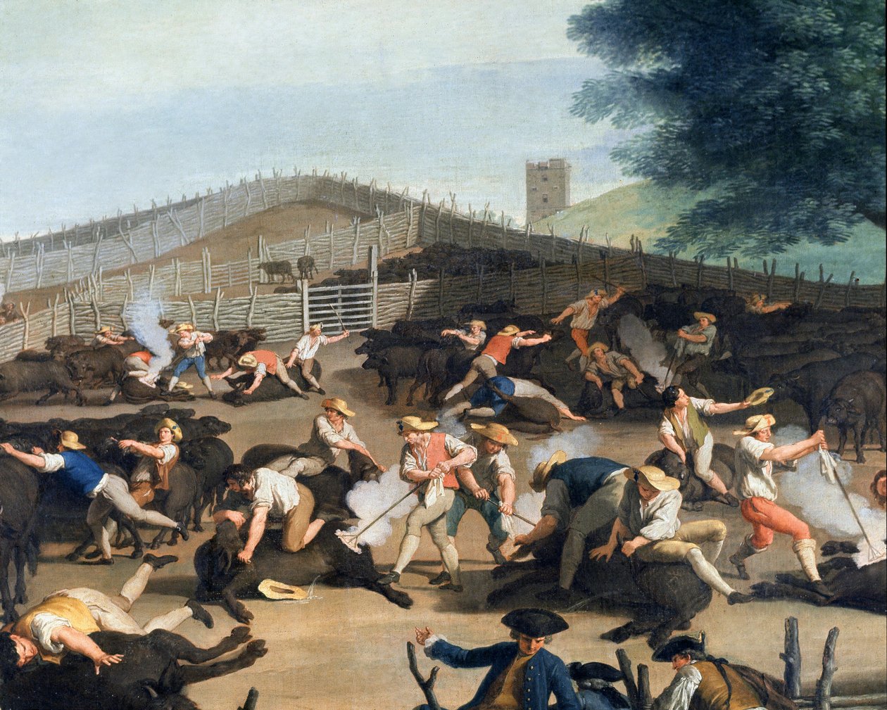 Boskapsmärke nära Rom, detalj (målning av Giuseppe Bottani