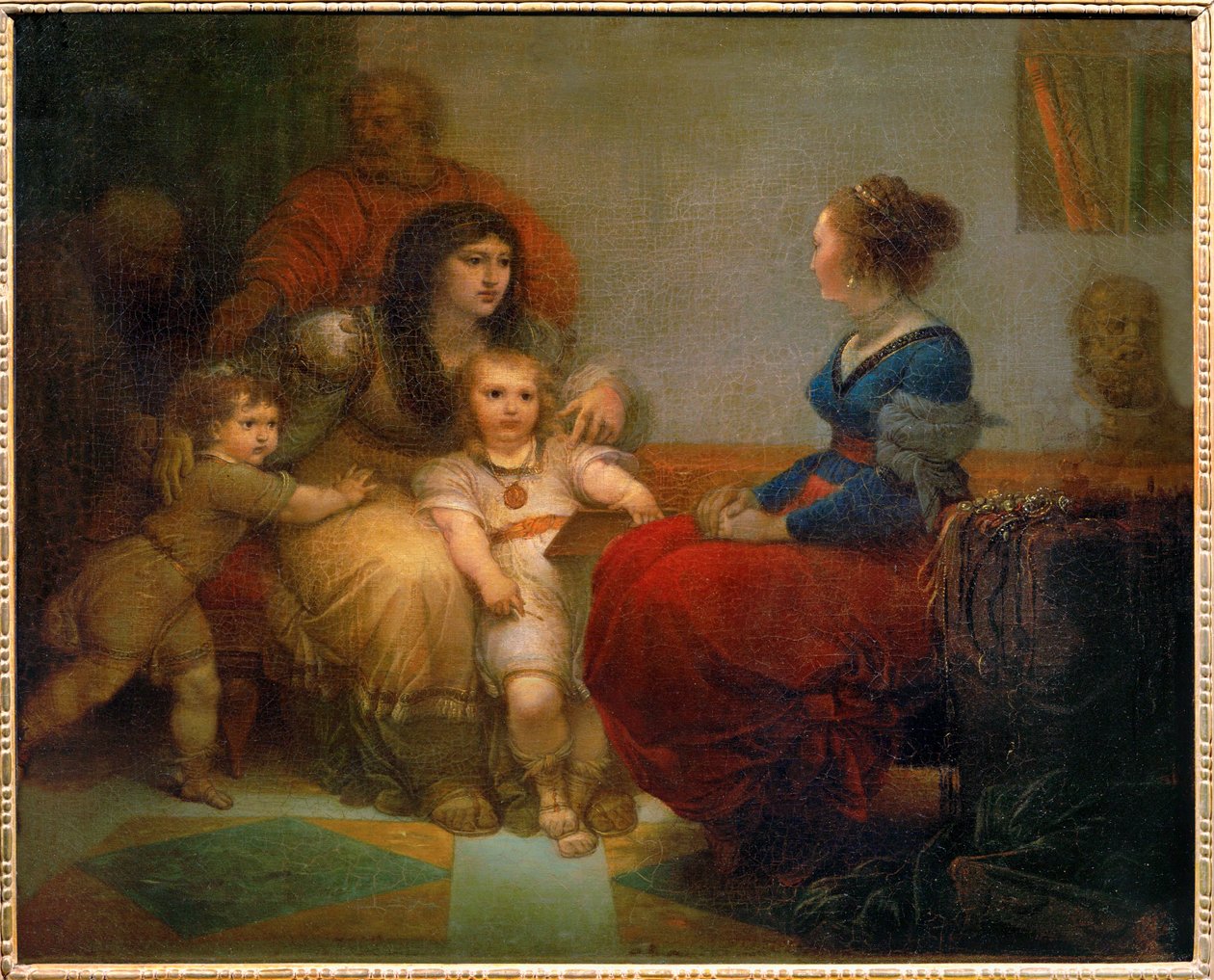 Cornelie, mere des Gracques - Cornelia, Gracchis moder med sina söner Tiberius och Gaius och sin dotter Sempronia ... av Giuseppe Cades
