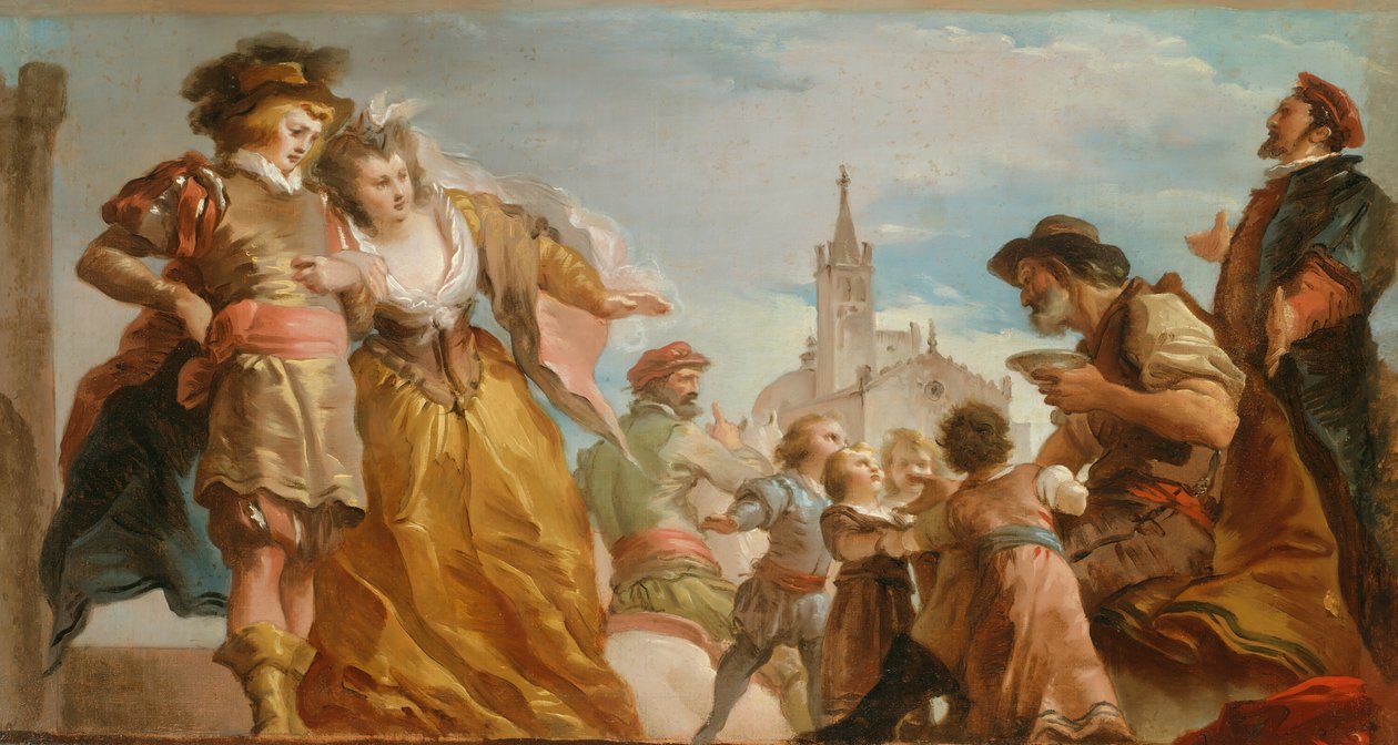 Mötet mellan Gautier, greve av Antwerpen, och hans dotter, Violante, ca. 1787. av Giuseppe Cades