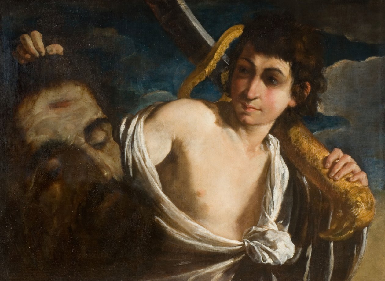 David med huvudet av Goliat, 1630-1660. av Giuseppe Caletti