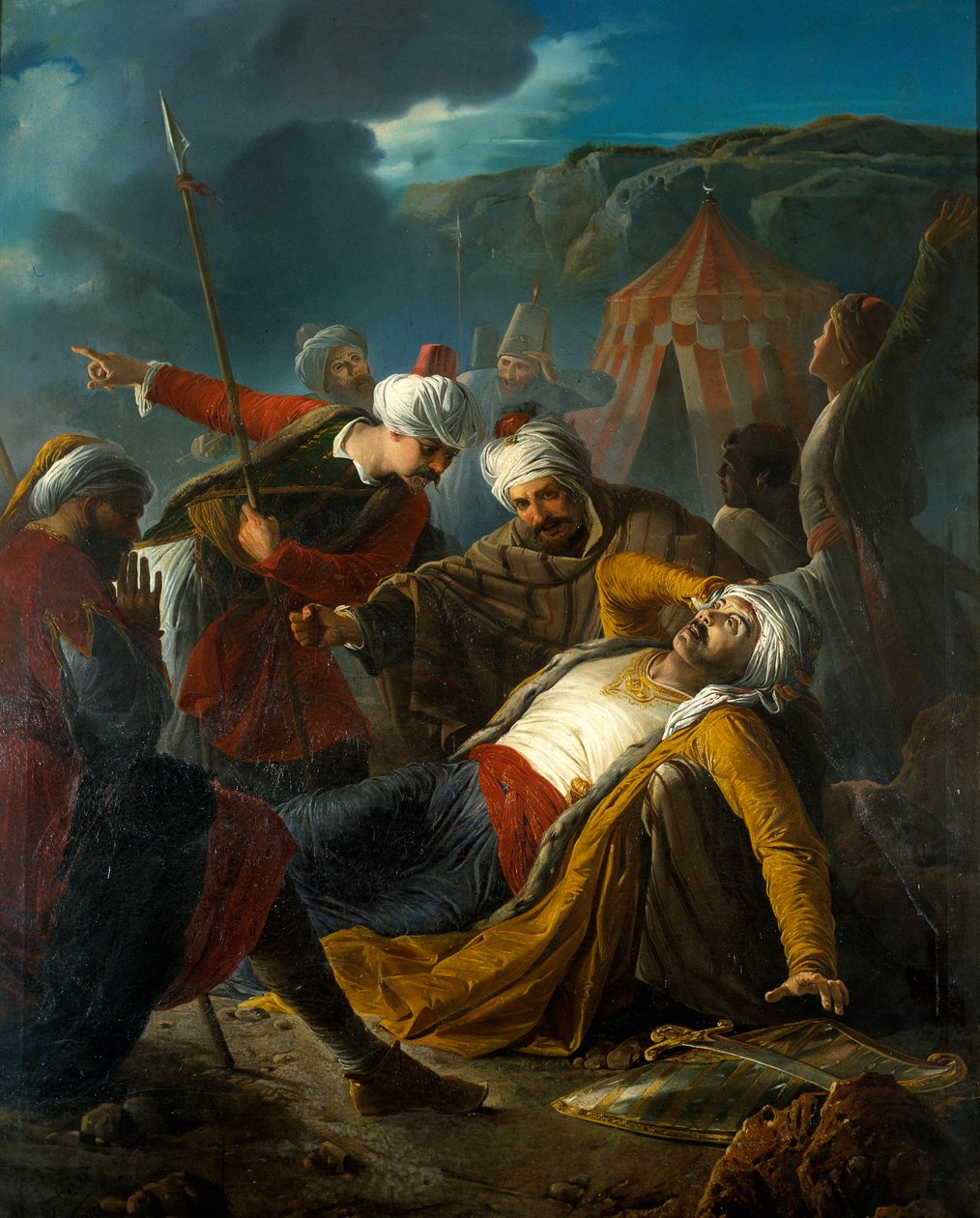 Draguts död, den stora belägringen av Malta 1565, 1867 av Giuseppe Cali