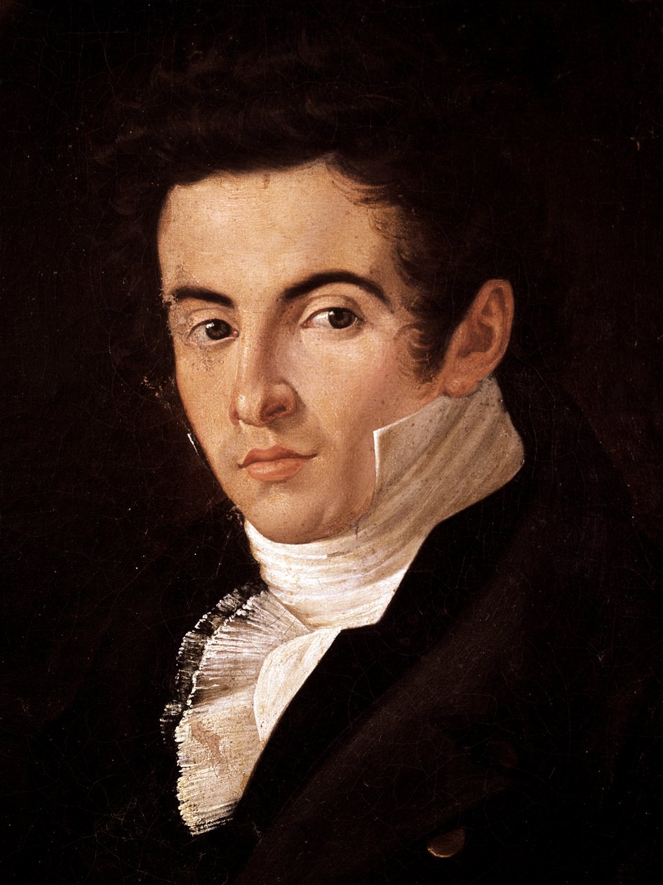 : Porträtt av kompositören Vincenzo Bellini (1801-1835). Målning av Giuseppe Cammarano (1766-1850). Neapel, San Martinos nationalmuseum (San Martinos nationalmuseum) av Giuseppe Cammarano