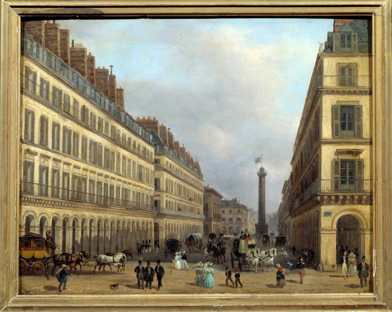 Rue Castiglione i Paris 1829. Målning av Giuseppe Canella (1788-1847) av Giuseppe Canella