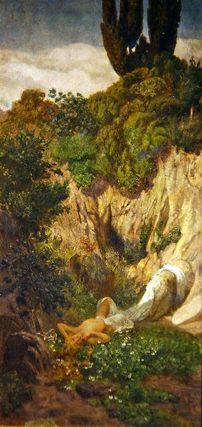 Nymf, 1890 (tempera ombord) av Giuseppe Cellini
