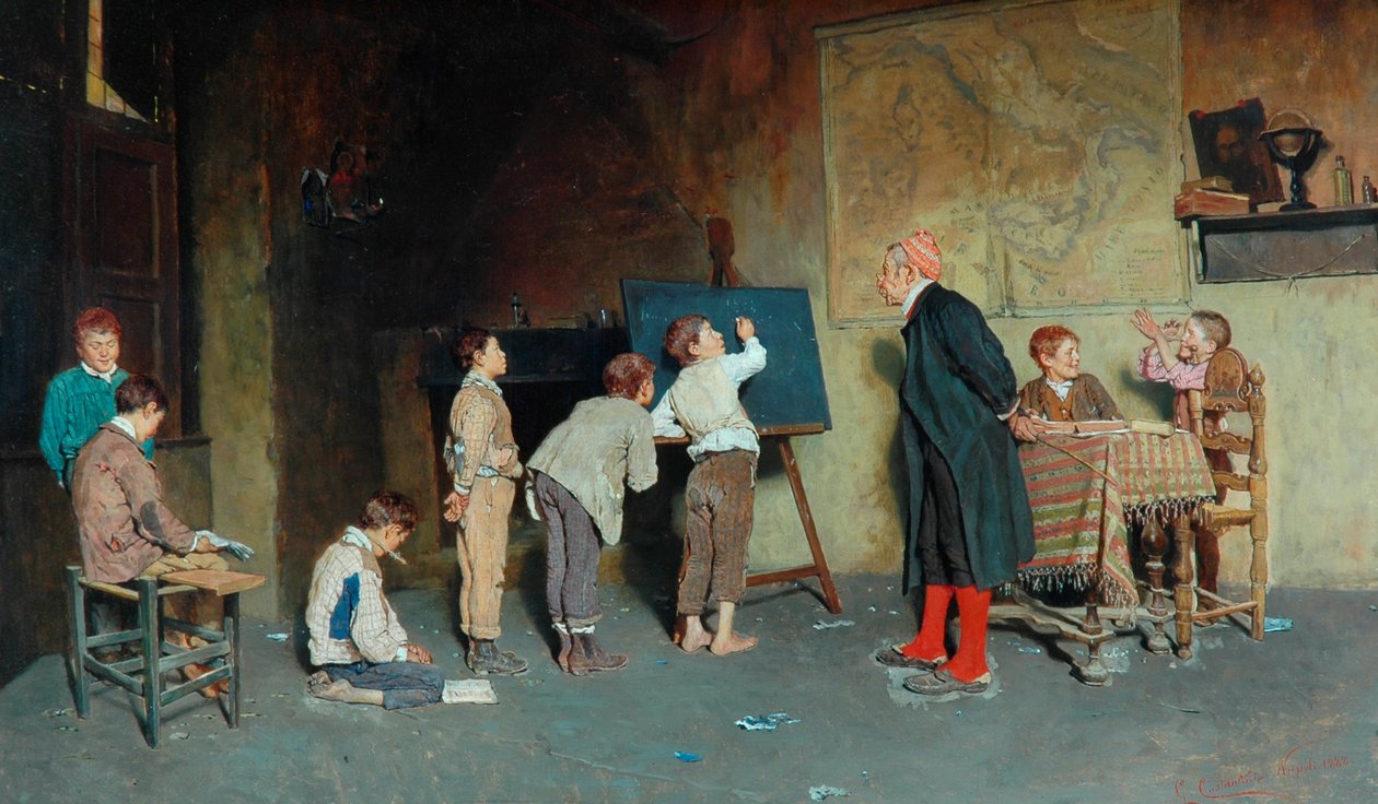 En italiensk byskola, 1888 av Giuseppe Costantini