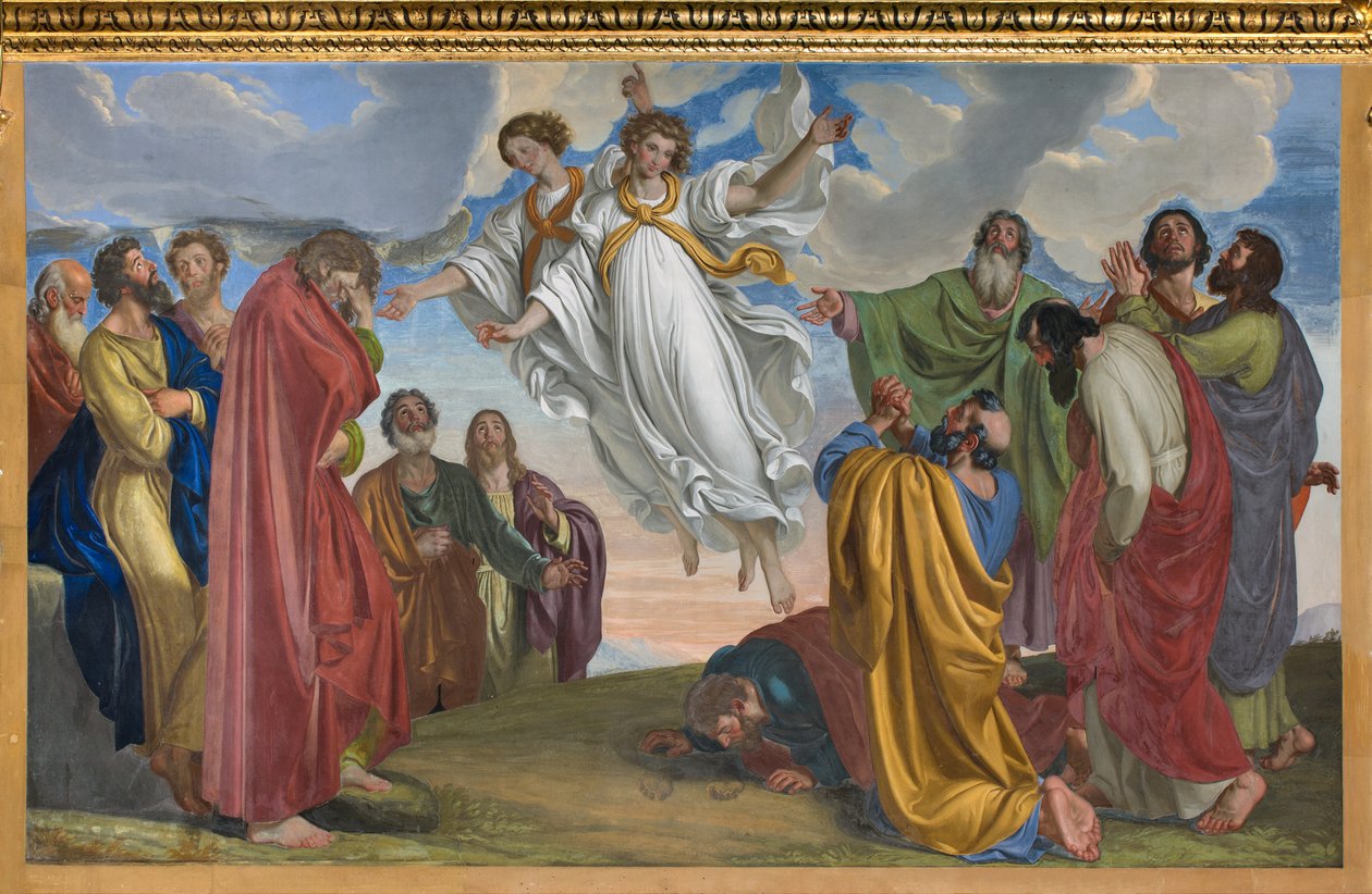 Presbytery, Giuseppe Diotti, Änglarnas uppenbarelse efter Kristi himmelsfärd 1830 av Giuseppe Diotti