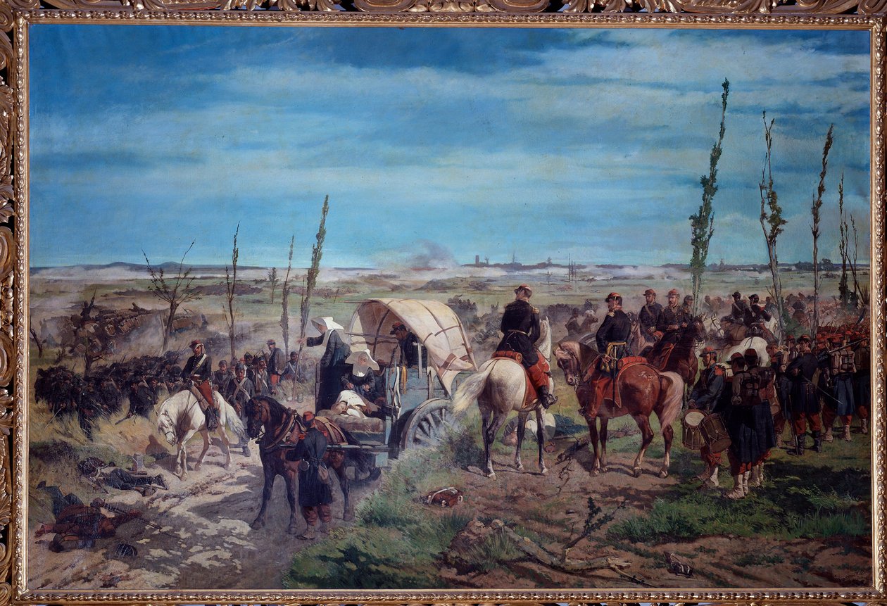 Italienskt militärläger vid slaget vid Magenta 1859 (olja på duk av Giuseppe Fattori