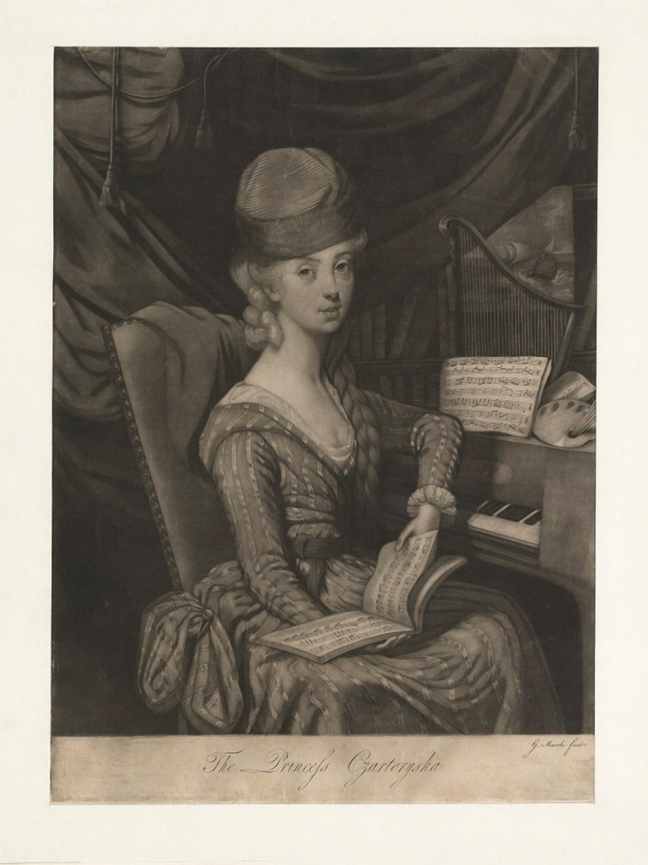 Porträtt av prinsessan Izabela Czartoryska född grevinnan Fleming 1746-1835, 1777 av Giuseppe Filippo Liberati Marchi