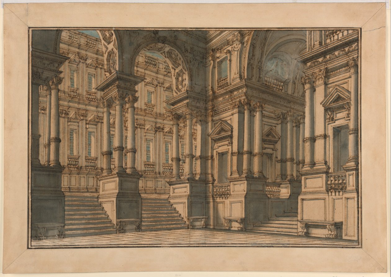 Scendesign: Palace Interiör av Giuseppe Galli Bibiena