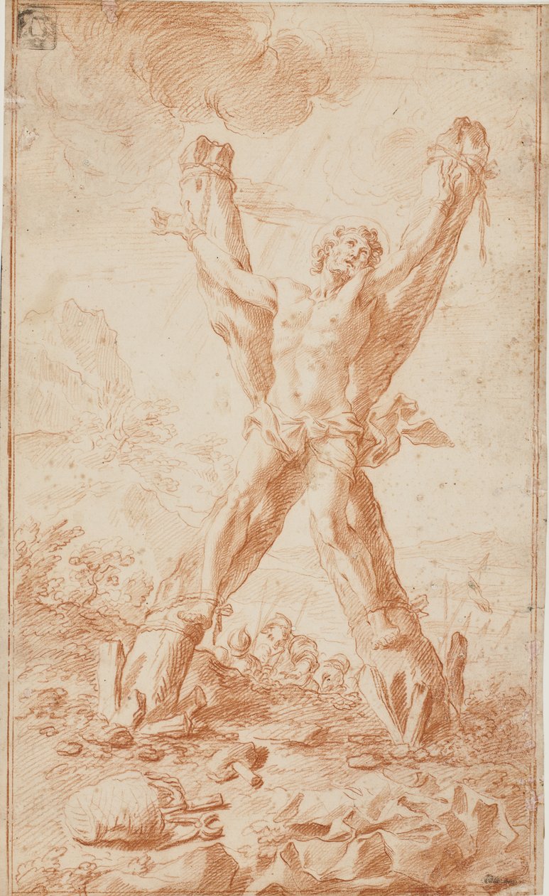 Korsfästelsen av St Andrew (eller St Pantaleon?) av Giuseppe Ghezzi