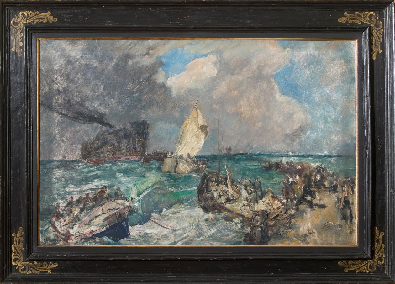Landstigning av den serbiska armén (olja på plywood) av Giuseppe Graziosi