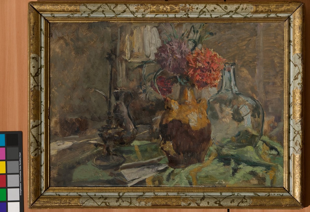 Stilleben (olja på plywood) av Giuseppe Graziosi