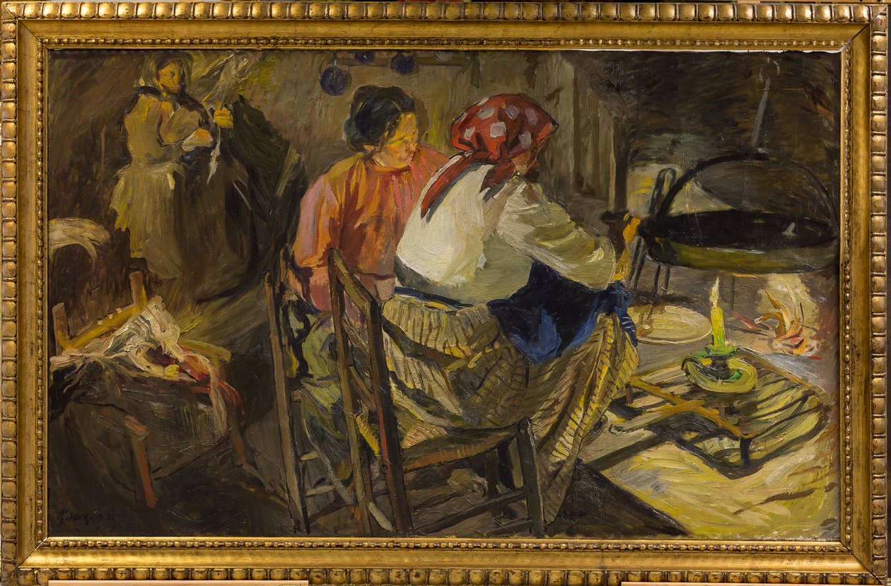 Kvällsmat (olja på duk) av Giuseppe Graziosi