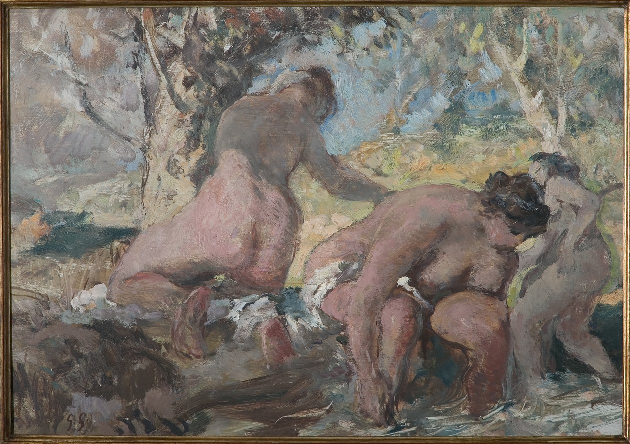 The Bathers (olja på plywood) av Giuseppe Graziosi